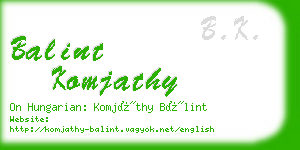 balint komjathy business card